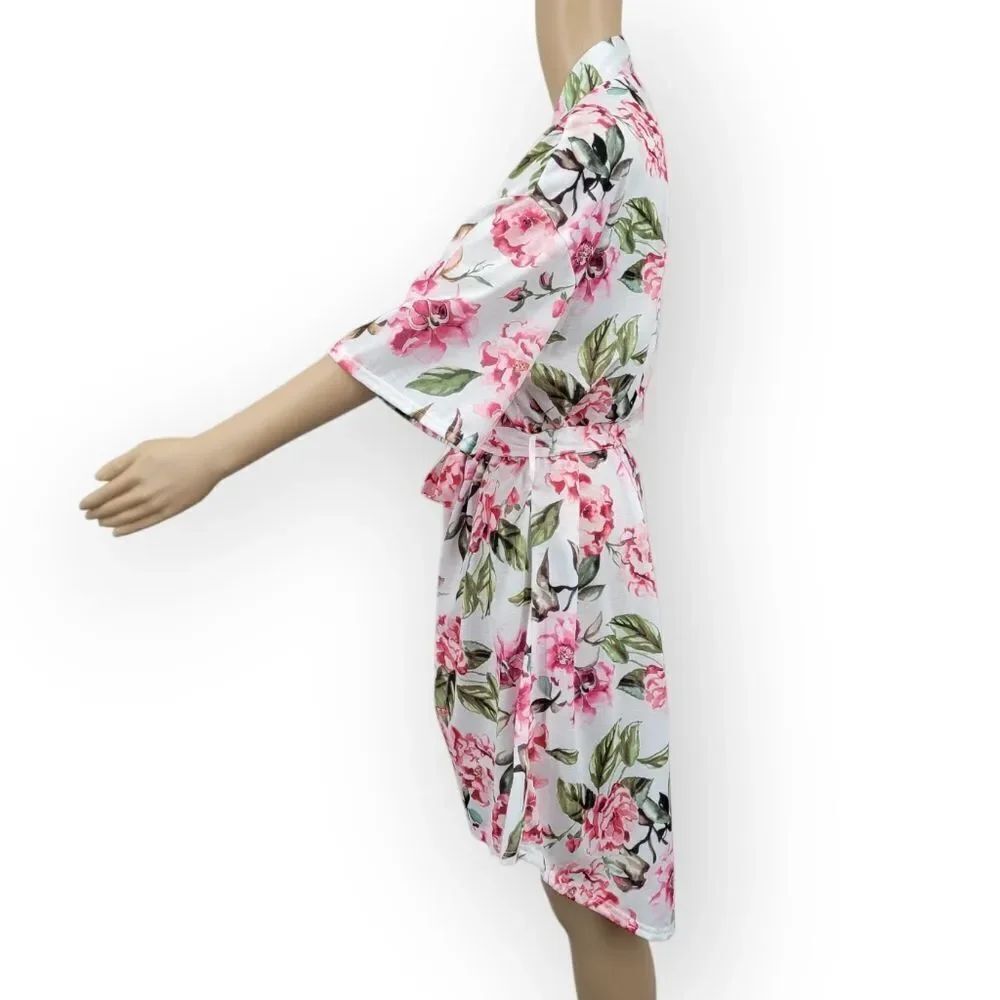 Show Me Your MuMu Floral Robe - Pink and Green - Picture 2 of 8